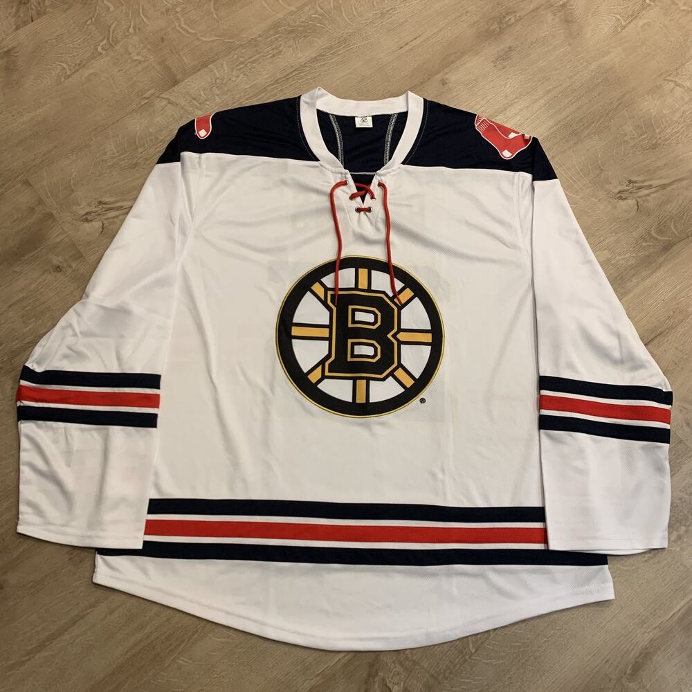 MLB NHL Boston Red Sox x Bruins Fenway Park SGA Hockey Jersey Men's XL White - Picture 1 of 7